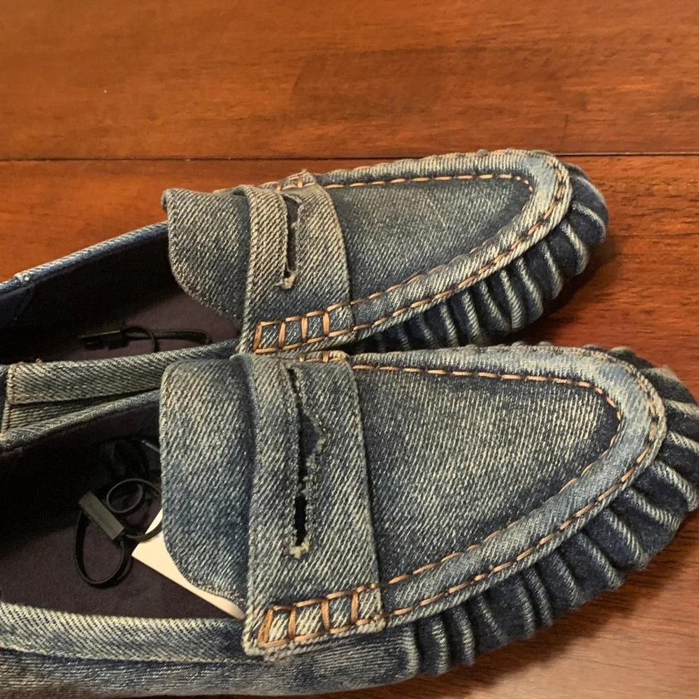 Absolutely stunning rare,unique denim loafers from famous Spanish designer7.5